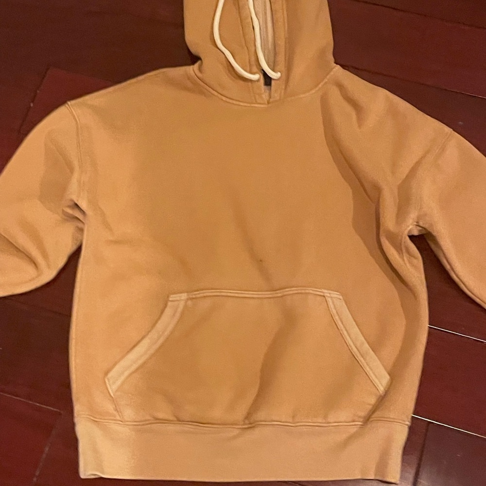 A brown size small hoodie.